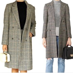 ASTR Gray Plaid Tweed Double-Breasted Trench Coat